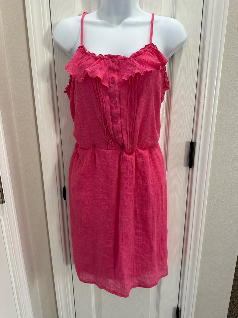 Wrangler Hot Pink Women’s Tank Dress with Ruffle Trim